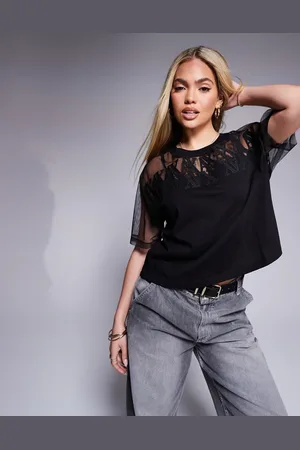 Armani Exchange Mesh logo boxy t-shirt in