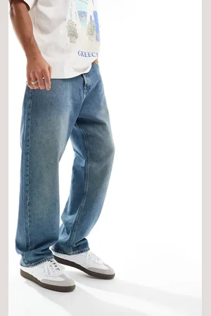 JACK & JONES Alex baggy jeans in mid wash