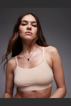 Lacoste Bralette in beige with branded taping