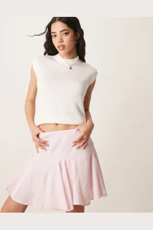 ASOS Cotton godet flippy hem mini skirt in