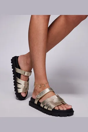Simmi London Simmi London Adelle strappy flat sandals in raffia