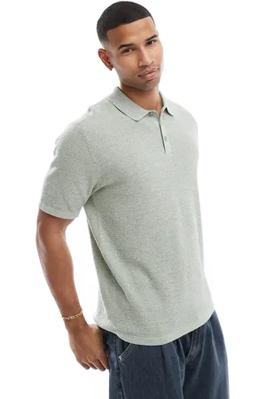 JACK & JONES Textured knitted polo in light
