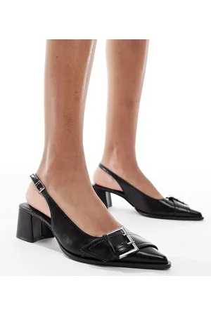 Stradivarius Slingback heeled shoe with buckle detail and in
