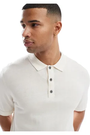 JACK & JONES Knitted polo in cream