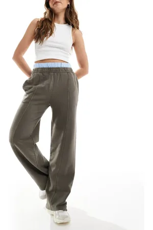 Pull&Bear Boxer waistband wide leg jogger in