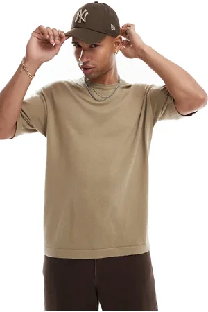 JACK & JONES Oversized knitted t-shirt in beige