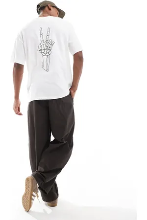 JACK & JONES Oversized t-shirt with skull peace hand print in