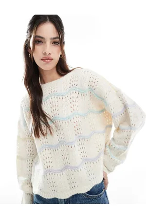 VERO MODA Ombre yarn jumper in cream mix