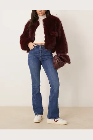 Gina Tricot High rise flare leg stretch jeans in rich wash