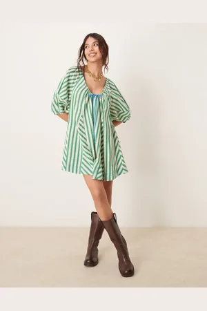 Free People Striped oversized romper in