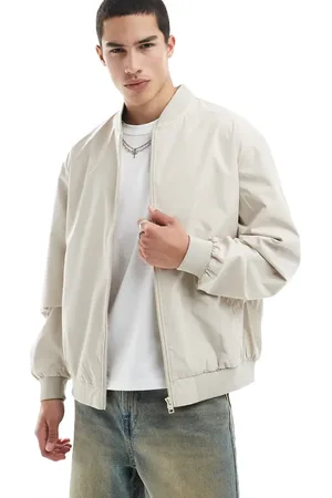 JACK & JONES Oversized bomber jacket in cream