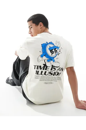 JACK & JONES Oversized t-shirt with backprint in cream