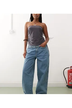 COLLUSION Low rise baggy jean in midwash