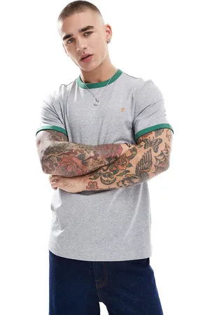 Farah Groves ringer t-shirt in and green