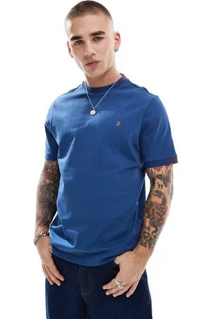 Farah Northleigh t-shirt in with jacquard cuffing