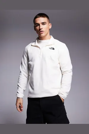 The North Face Glacier 1/4 zip logo fleece in off