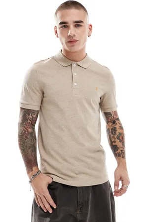 Farah Blanes short sleeve polo in beige