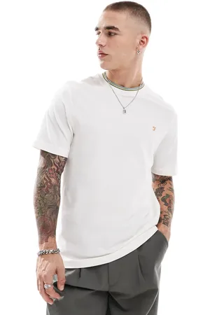 Farah Alvin t-shirt in with collar tipping