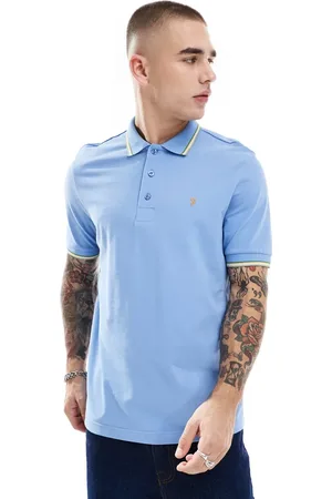Farah Alvin short sleeve polo in with tipping
