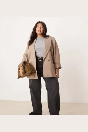 ASOS Curve multi-way blazer in mocha