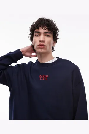 Topman Oversized fit sweatshirt with Kansas State embroidery in