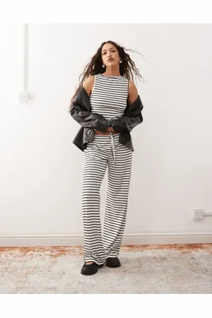 COLLUSION Drawstring wide leg stripe trouser co-ord