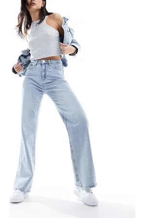VERO MODA High rise wide leg jeans in light wash