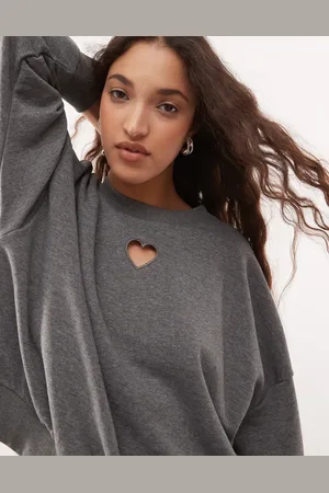 Noisy May Heart cut-out sweat in marl