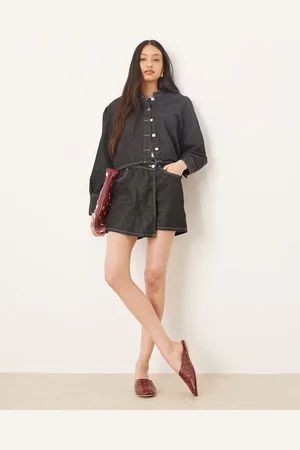 ASOS Denim mini skort in ecru