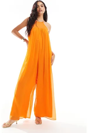 ASOS Chiffon high neck trapeze jumpsuit in
