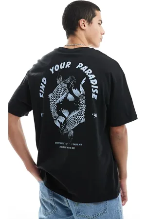 JACK & JONES Super oversized koi carp back print t-shirt in
