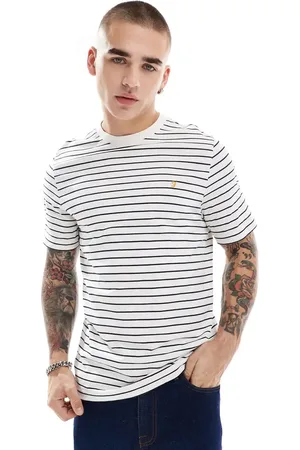 Farah Oakland stripe t-shirt in and navy