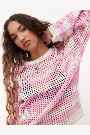 Noisy May Open knit jumper in stripe