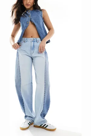 Stradivarius Balloon jean with contrast panel in light