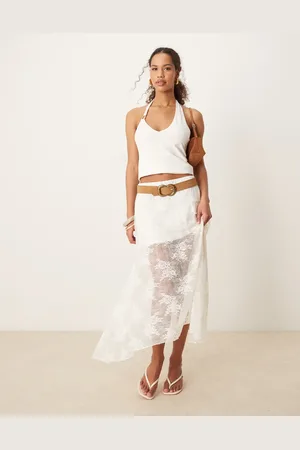 Abercrombie & Fitch Lace detail flowy maxi skirt in