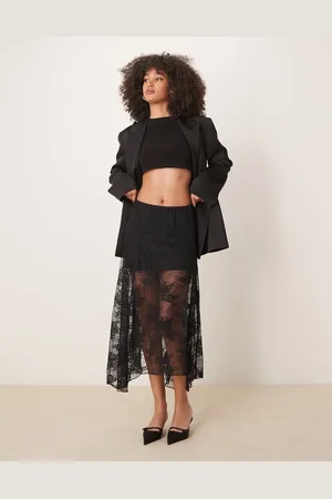 Abercrombie & Fitch Lace detail flowy maxi skirt in