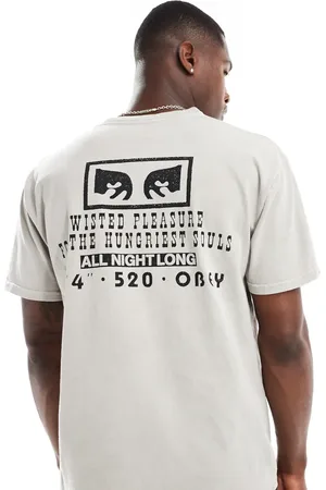 Obey Throwback graphic t-shirt in beige