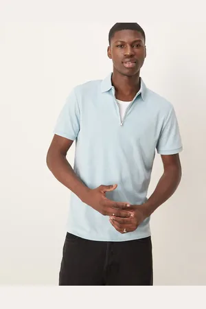 SELECTED Zip polo shirt in light