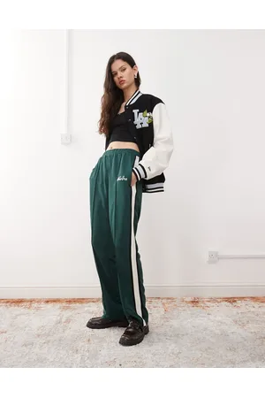 New Era Side stripe wide leg track pant in