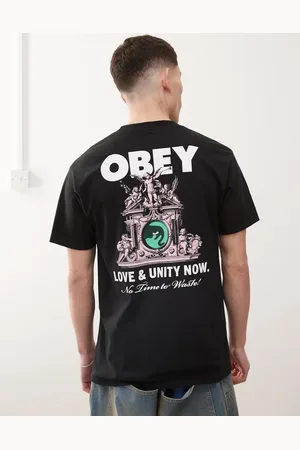 Obey Love & unity now graphic logo t-shirt with back print in