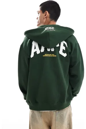 A Bathing Ape Aape by A Bathing Ape basic logo zip up hoodie in dark green