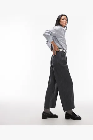 Topshop Wide straight leg pinstripe tailored trouser co-ord in
