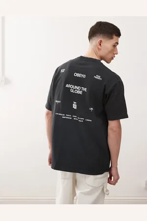 Obey Around the globe graphic t-shirt with back print in pigment true vintage