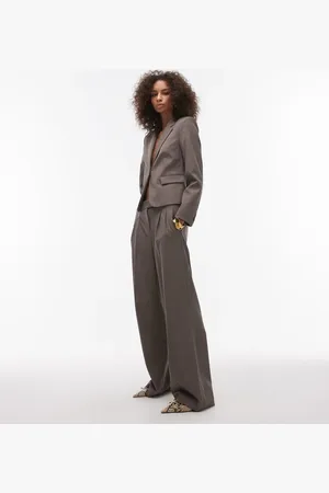 MANGO Pleat front wide leg trousers co-ord in