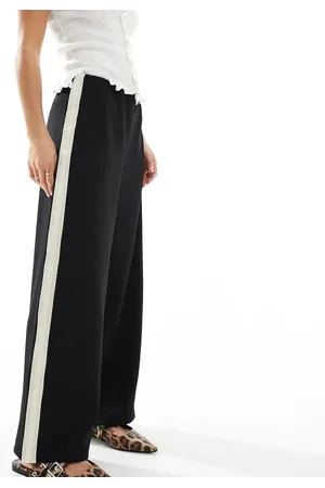VERO MODA Loose pull on trousers with side stripe in