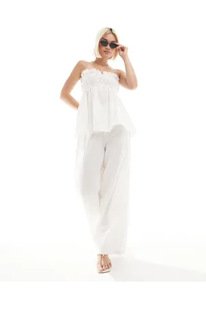 Esmée Esmee Exclusive relaxed leg linen look trousers in