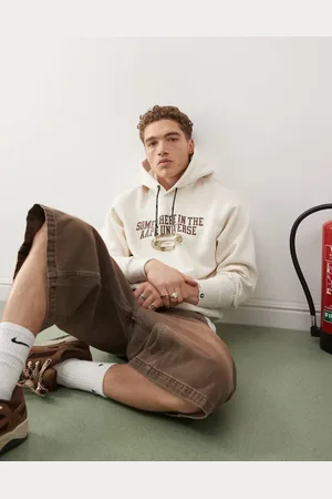 A Bathing Ape Aape By A Bathing Ape logo hoodie with backprint in beige