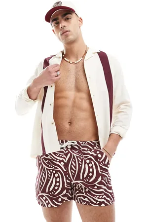 Aray Abstract print swim shorts in mauve