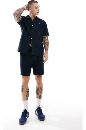 Farah Redwald co-ord seersucker shorts in