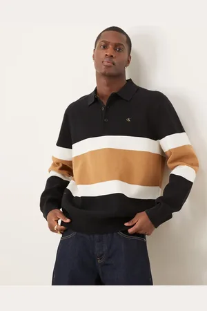 Calvin Klein Collared knit 1/4 zip logo in
